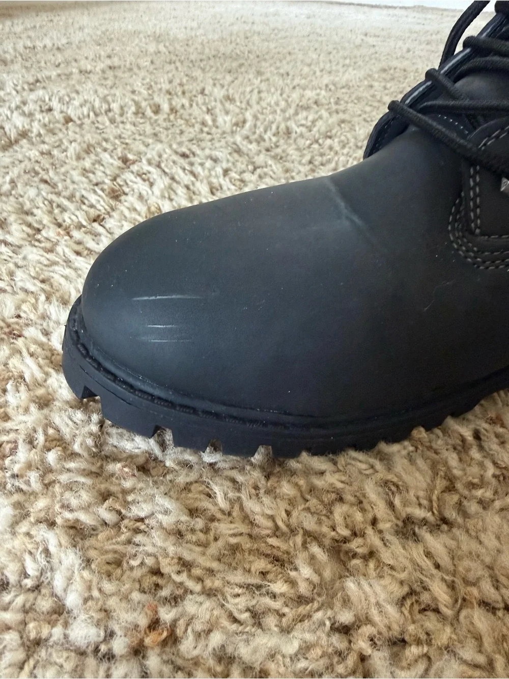 U.S. Polo Assn. Men's Black Lace-Up Work Boots with Treaded Outsole